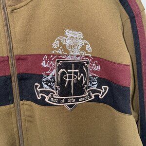 NOTW Not Of This World Jacket Y2K Academia Mens XL Embroidered Full Zip religion